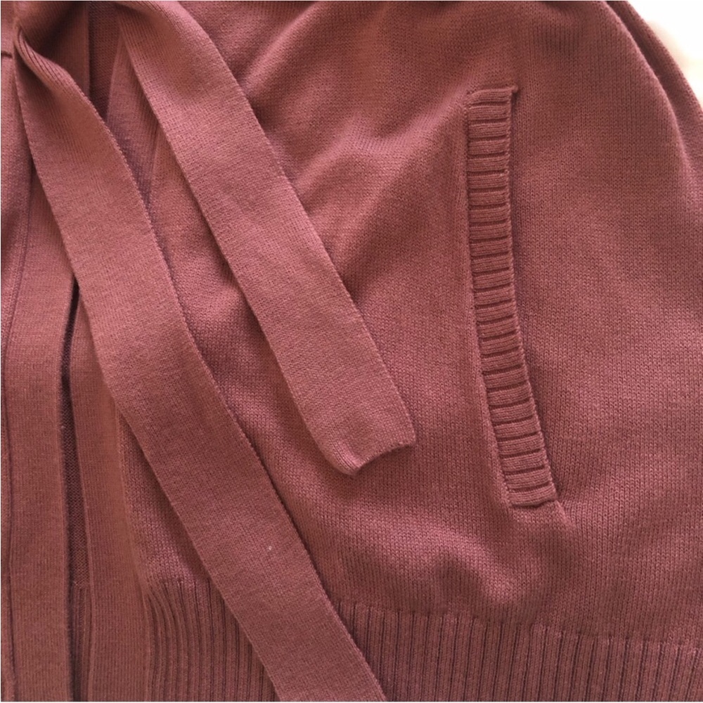 Express Belted wrap Cardigan Basic Lightweight  Open Front Sweater with Pockets - Picture 4 of 8